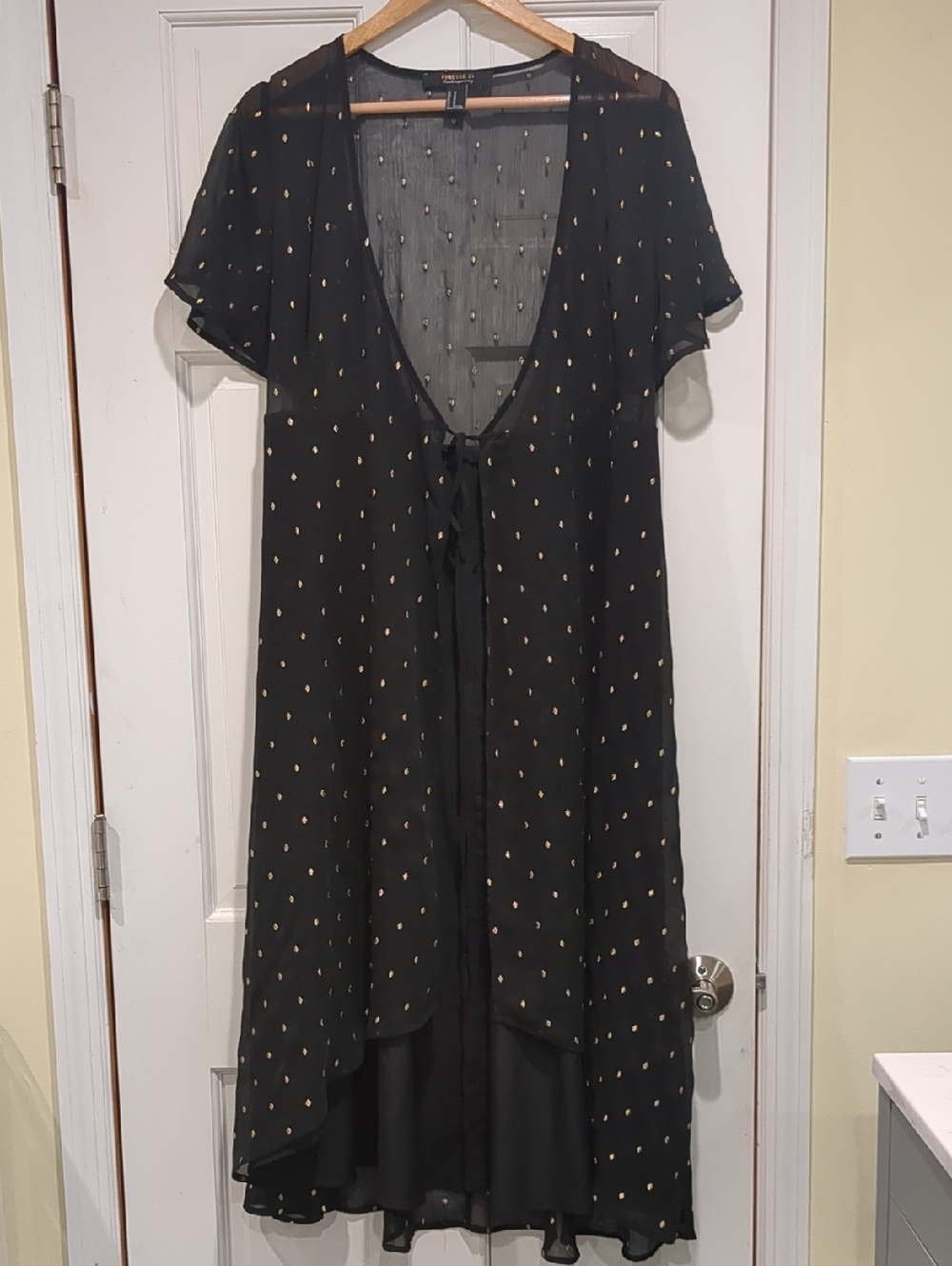 Forever 21 Flowy Gold Midi Duster Dress